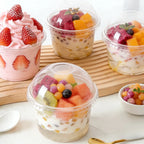 50PCS Disposable Dessert Cups with Lids Ice Cream Cup for Baking Wedding Party Festival Supplies Jelly Yogurt Plastic Cup