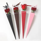 10Pcs Clear Window Bouquet Box Single Rose Bouquet Wrapping Paper Valentine'S Day Flower Art Box Gift Box Paper Bags Cases