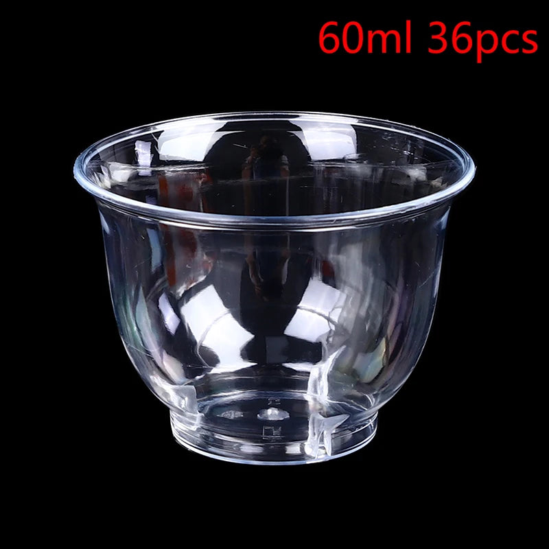 30-50Pcs Clear Plastic Disposable Cups Party Shot Cup Tumblers Wine Tea Coffee Cup Jelly Ice Cream Cups Birthday Ice Cream Cup