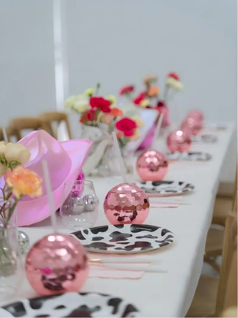 6-24PCS Disco Ball Cups Birthday Party Cups Beverage Cocktail Cup Wedding Bachelorette Party Favors Disco Party Decorations 18Oz